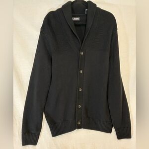 Chaps Shawl Collar Button Up Cardigan Sweater Men's Size Large 100% Cotton Prep
